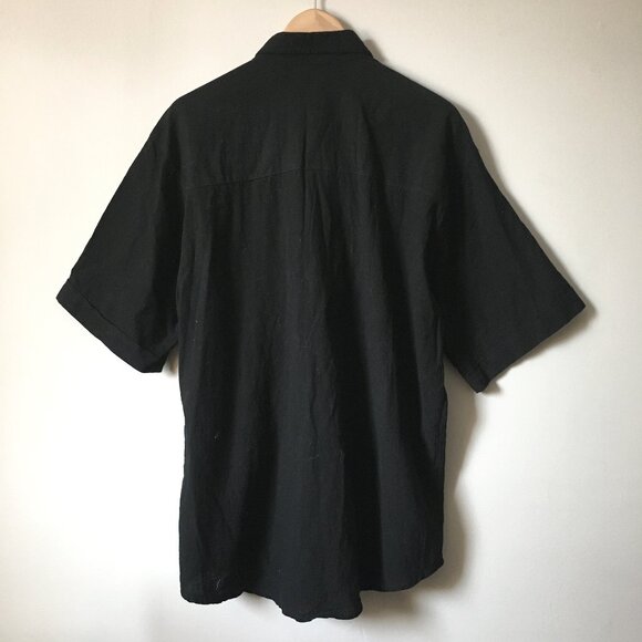Mr Buho Black Cotton Tuck Work Button Down Michell Shirt - Picture 2 of 15